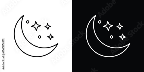 Moon icon Design Template vector set for graphic work