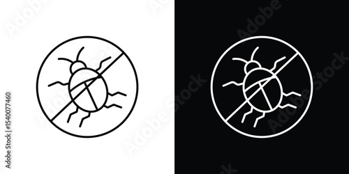 Mite in the prohibition signs Design Template vector set for graphic work