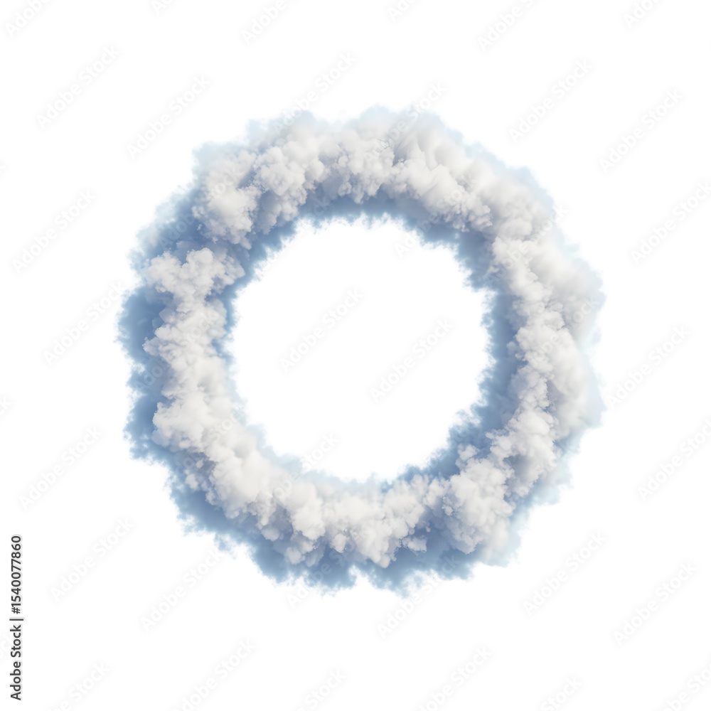 Fototapeta premium Cloud Ring A Circular Cloud Formation isolated on transparent bacckground
