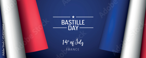 France Bastille day vector banner, greeting card