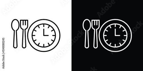 Lunch time icon Design Template vector set for graphic work