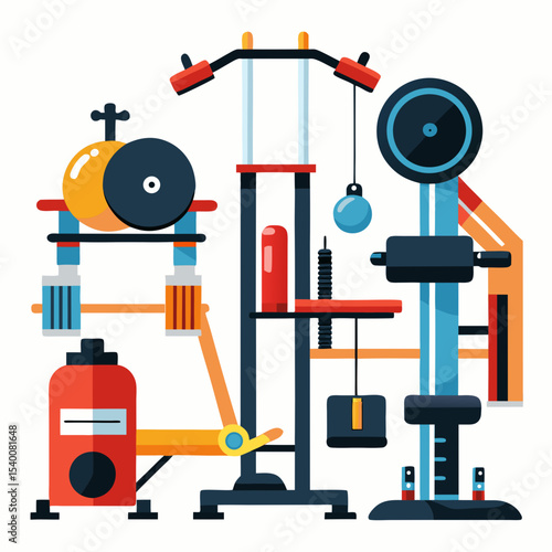 Gym Equipment Vector | Generative AI & Linocut Silhouette Design