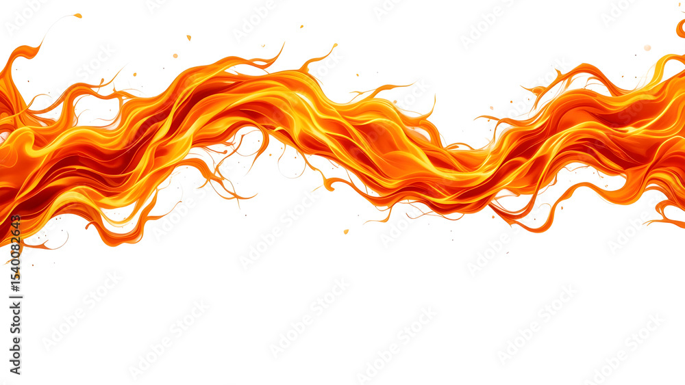 Abstract orange fire flame illustration on white background for graphic design element use case on transparent background Abstract orange fire flame illustration on white background for graphic design element use case on transparent background