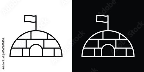 Igloo icon Design Template vector set for graphic work