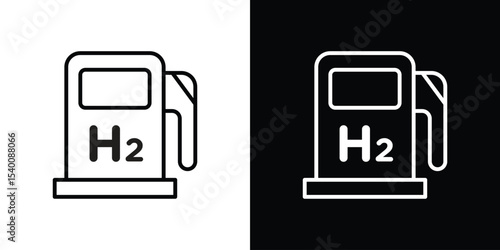 hydrogen fuel pump icon Design Template vector set for graphic work