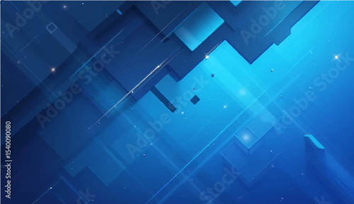 abstract Modern blue layered background with diagonal geometric shapes and smooth gradient . Vector design suitable for business, technology, or corporate layouts