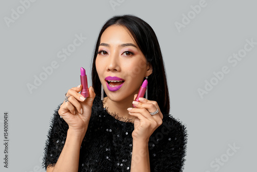Beautiful Asian woman with ...