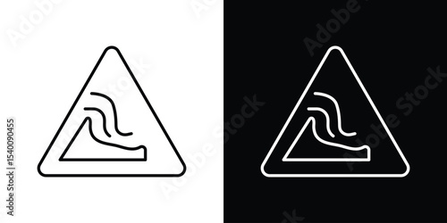 High sea waves warning signs Design Template vector set for graphic work