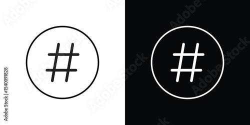 Hashtag icon Design Template vector set for graphic work