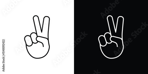 Hand peace icon Design Template vector set for graphic work