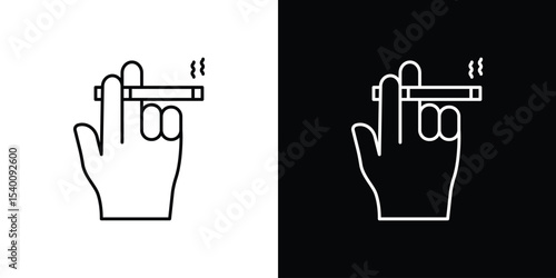 Hand holding cigarette icon Design Template vector set for graphic work