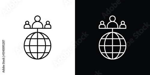 Global leadership icon Design Template vector set for graphic work