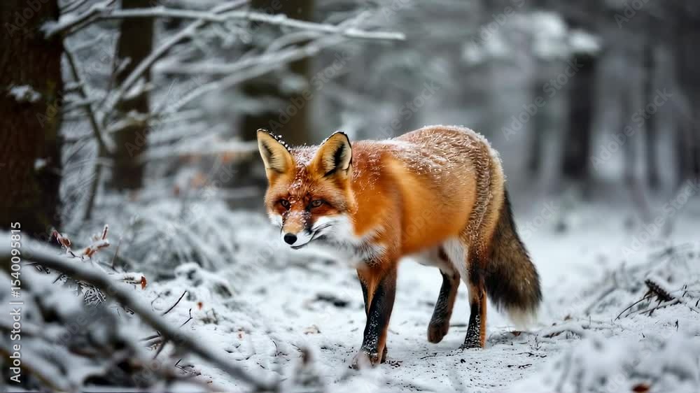 Enchanting Red Fox in Winter Wonderland A Captivating Wildlife Scene Enchanting Red Fox in Winter Wonderland A Captivating Wildlife Scene