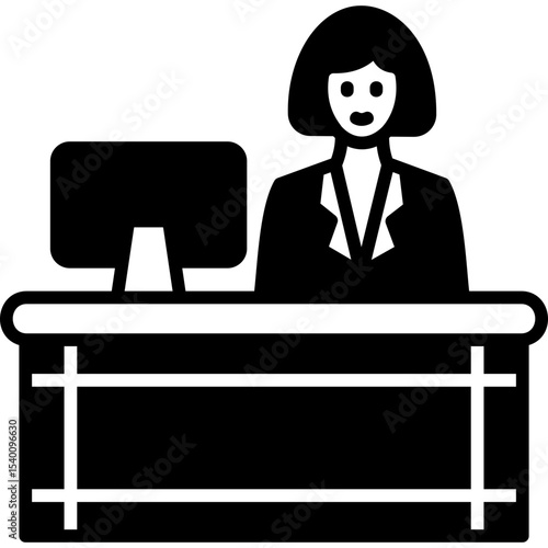 Reception Desk Solid Icon