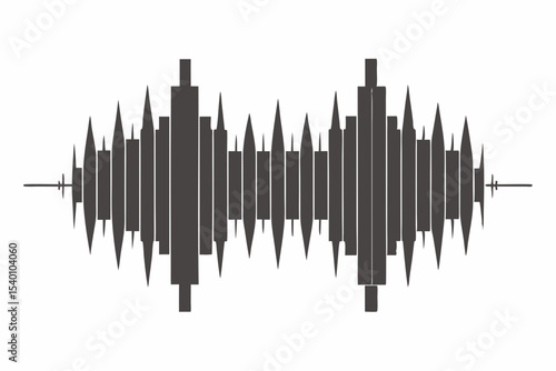 Modern Black Audio Waveform Vector Illustration for Music Production