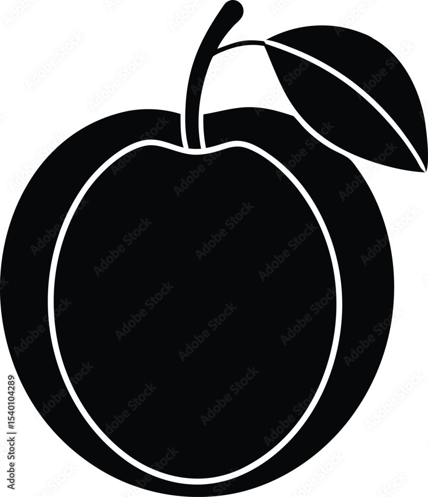 Fototapeta premium plum vector icon.