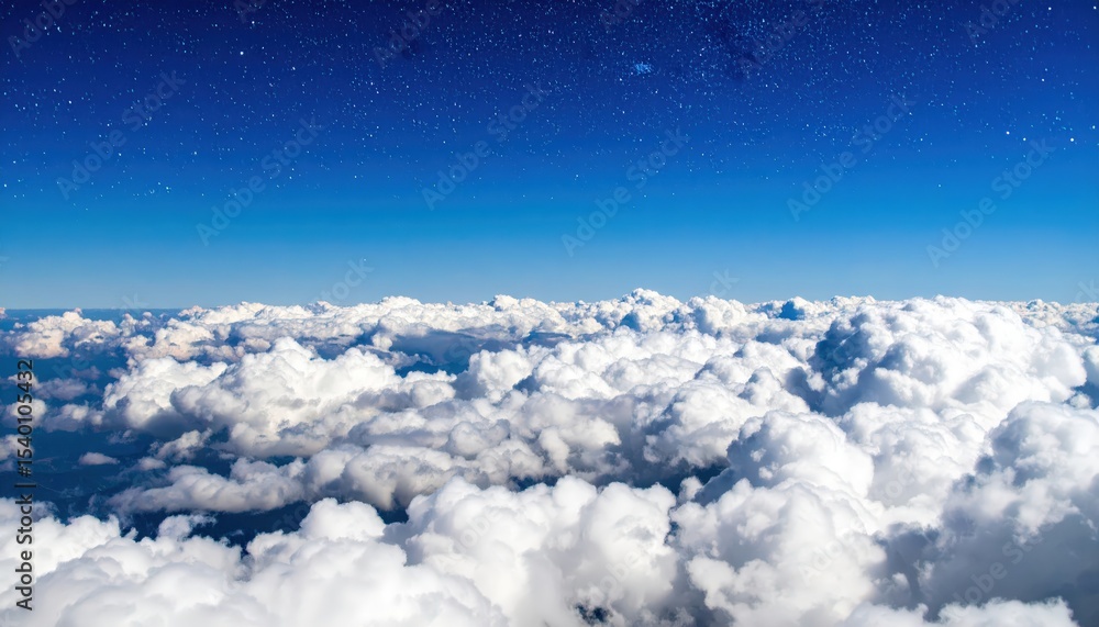 Beautiful Cloudscape Under a Starry Night Sky Beautiful Cloudscape Under a Starry Night Sky
