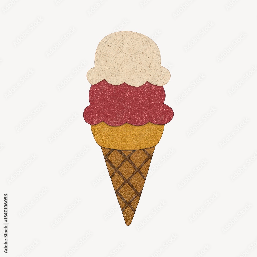 Colorful layered ice cream cone Colorful layered ice cream cone