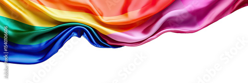 Rainbow Pride flag flowing silk