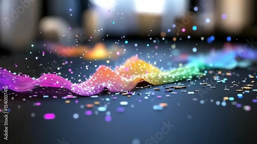 Rainbow Data Wave Visualization