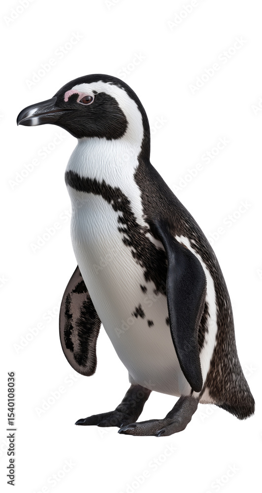 Obraz premium Adorable Penguin Spotlight Unique Features and Habitats on isolated background, generative ai