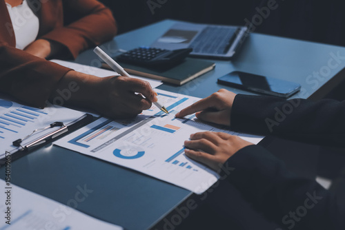 Fototapete Business Documents, Auditor businesswoman checking searching document legal prep