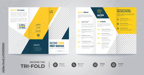 Income Tax Tri-fold Brochure Template Design
