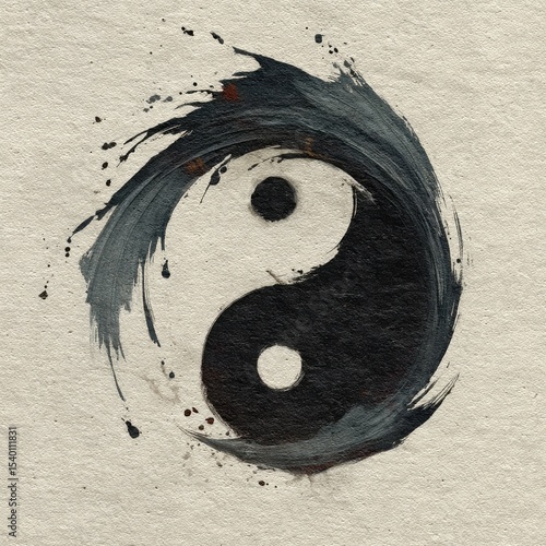 A black and white yin yang symbol