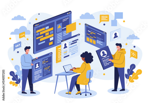 Vector software engineer job illustration