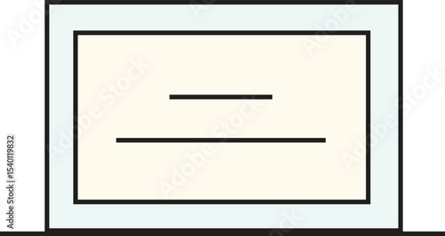 Minimalist Horizontal Name Tag Vector Template with Simple Line Design, Ideal for Badges, Labels, and Event Identification