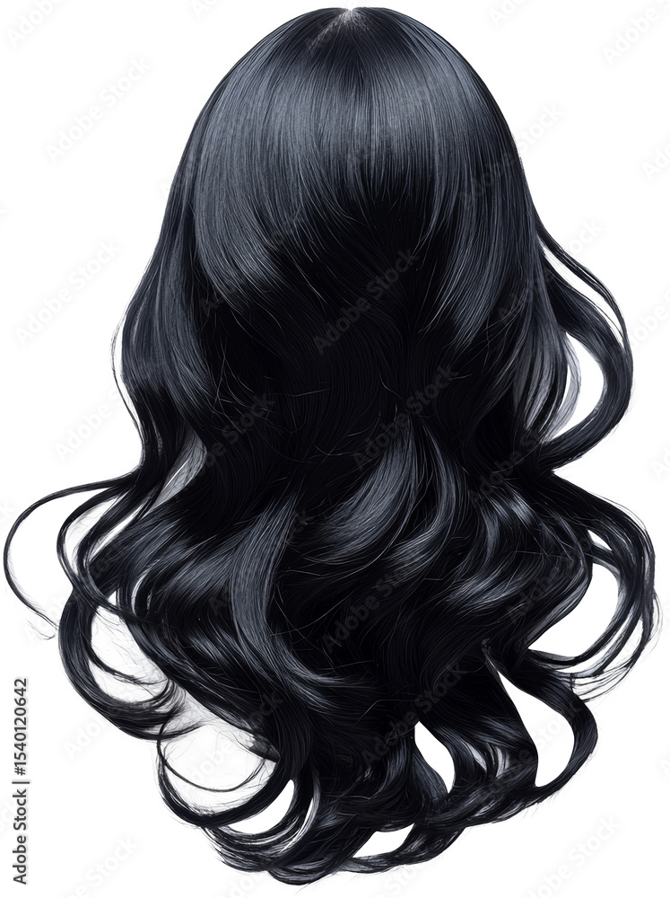 Naklejka premium black hair wig 
