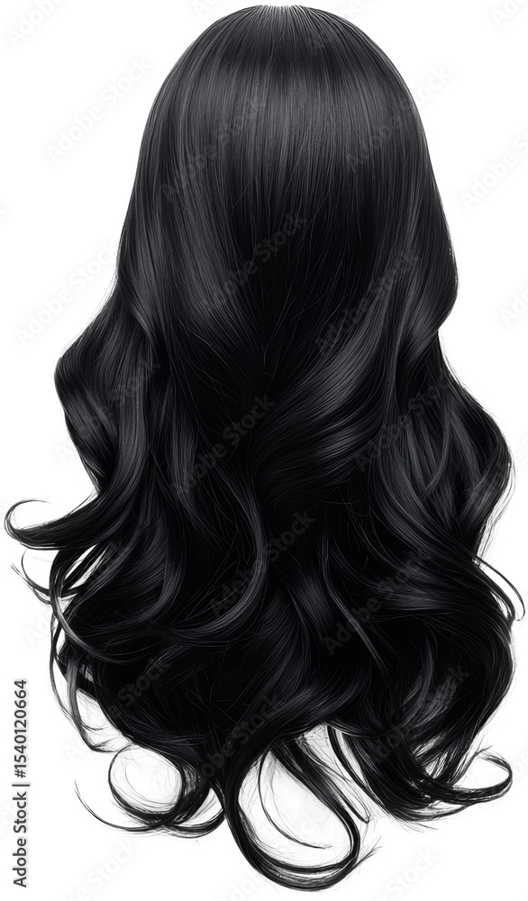 Obraz premium black hair wig 