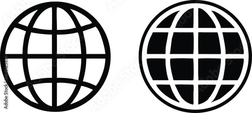 Globe Icon vector illustration, Go to web symbol icon, www symbol, Web icon, website, homepage icon set, earth clip art, globe symbol isolated white background
