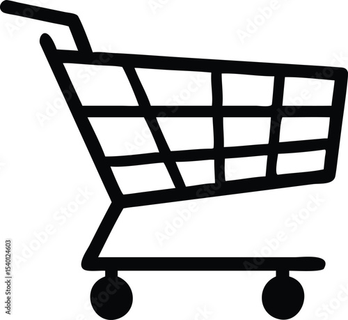 Trolly Icon Vector Illustration, Shopping Cart icon isolated, Cart symbol, shopping trolly symbol, clip art trolly design vector, trolley sign, shopping trolley icon