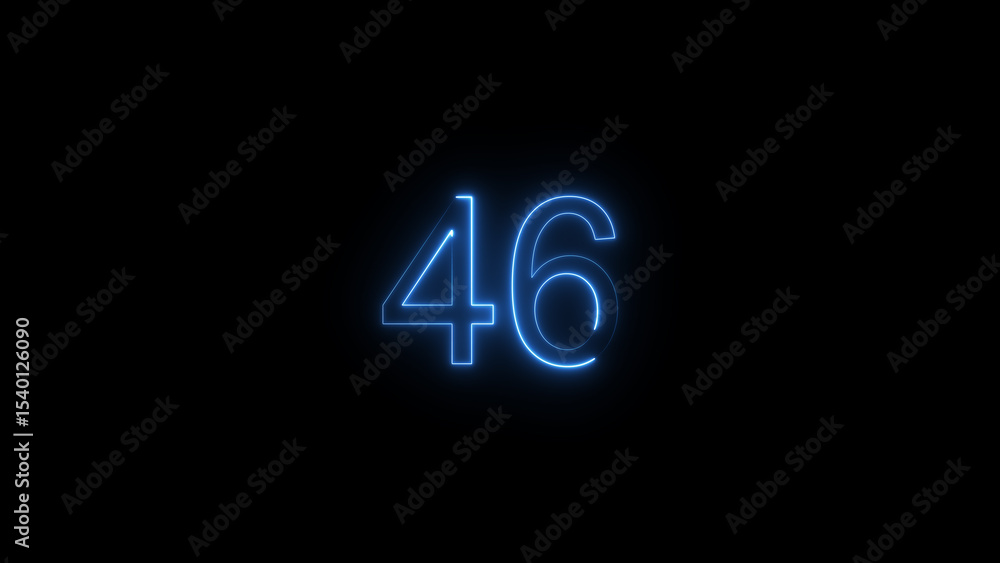 A glowing neon 46 number illustration . on a black background. and creating a illustration stunning 4k illustration . A glowing neon 46 number illustration . on a black background. and creating a illustration stunning 4k illustration .