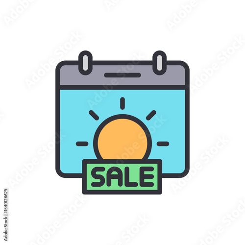 Special Summer Sale Promotion Calendar With Sun And Discount Offer