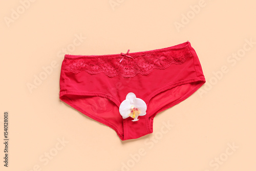 Lace panties with orchid fl...