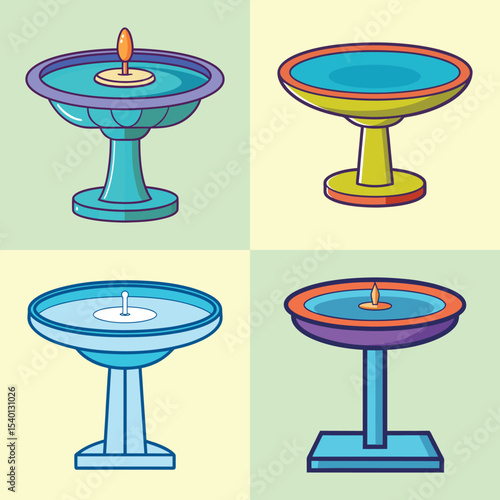 Bath Flat Illustration in Simple Minimalist Style