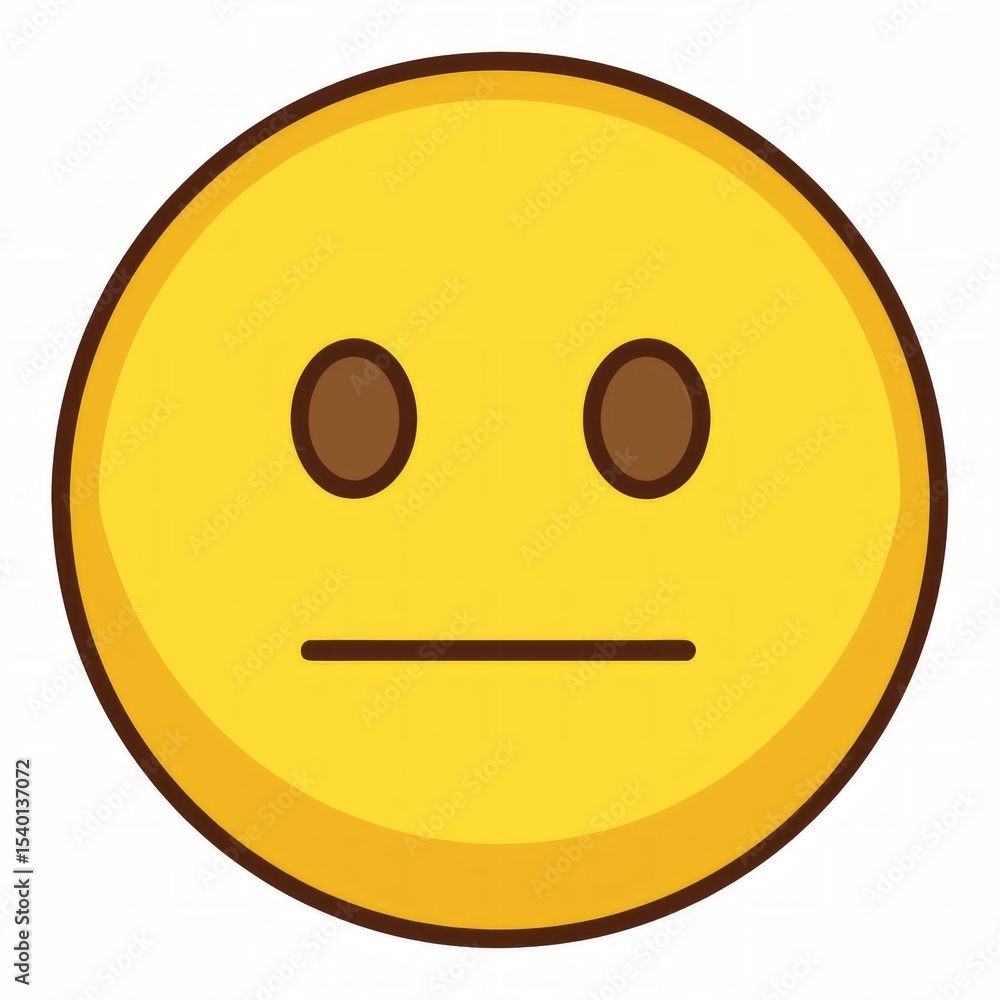 Fototapeta premium Frustrated Yellow Face Icon in Digital Communication, Graphic Illustration, Modern Environment, Expressive Viewpoint