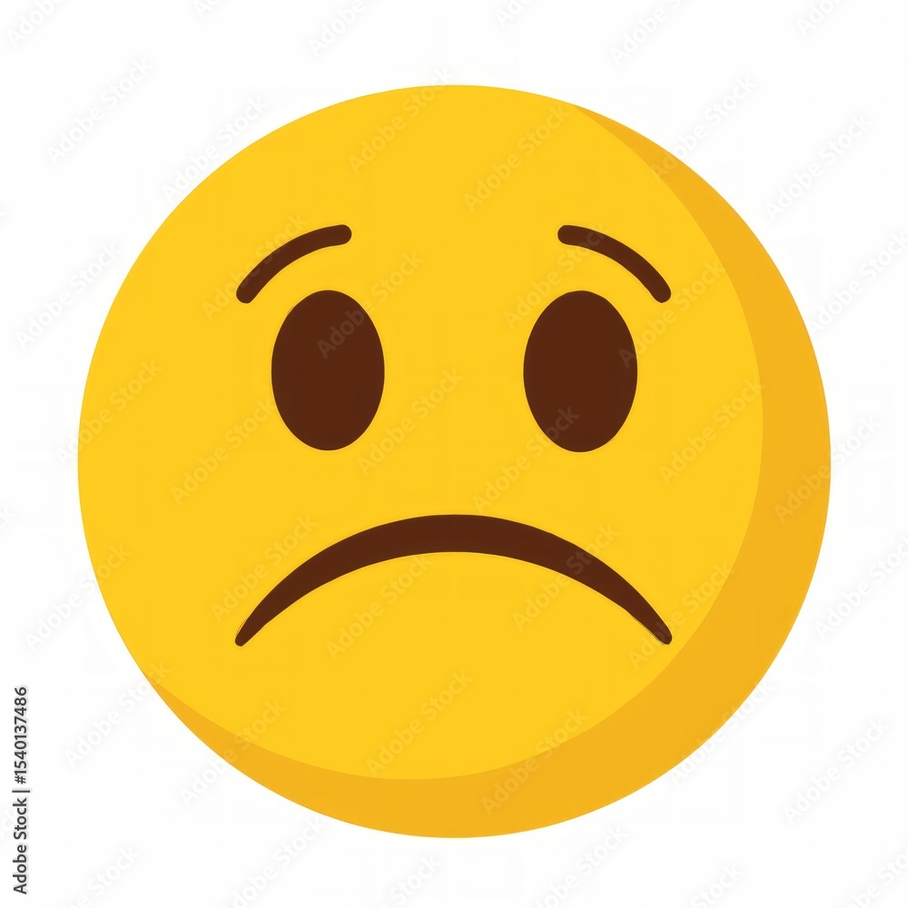 Fototapeta premium Playful Yellow Emoji Icon with Exaggerated Smile in Vector Style Illustration