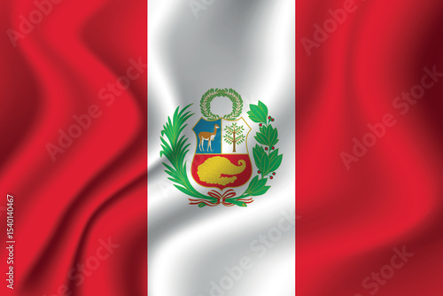 Flag of Peru. Peruvian national symbol in official colors. Template icon. Abstract vector background.