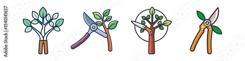 Tree Pruner Flat Style Gardening Tool Vector Illustration
