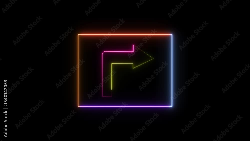 Direction Arrows Glowing neon Line Animation. Isolated street information sign. Direction sign. Direction Arrows Glowing neon Line Animation. Isolated street information sign. Direction sign.