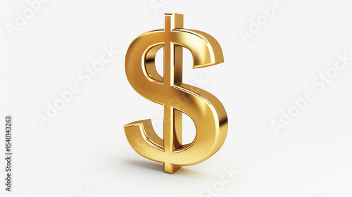 golden dollar sign icon isolated on white background
