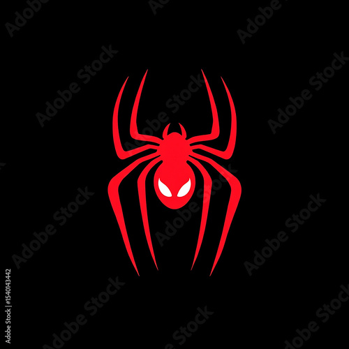Red Spider Logo Design Fierce Arachnid Icon for Branding