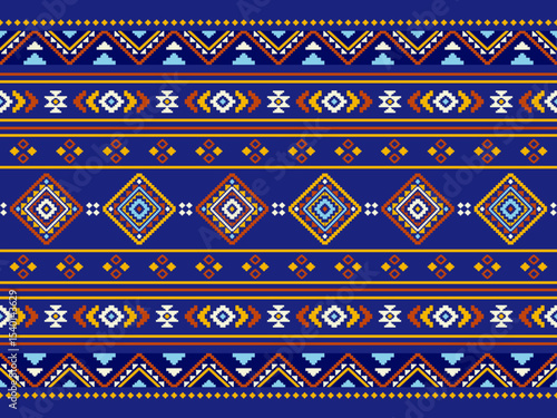 Southwest Native seamless pattern ethnic tribal Aztec geometric Navajo Native American fabric colorful design vector for textile print