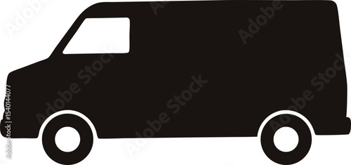 Ambulance vector silhouette, Emergency ambulance symbol icon