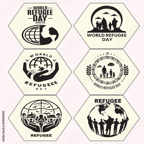 refugee vector set eight