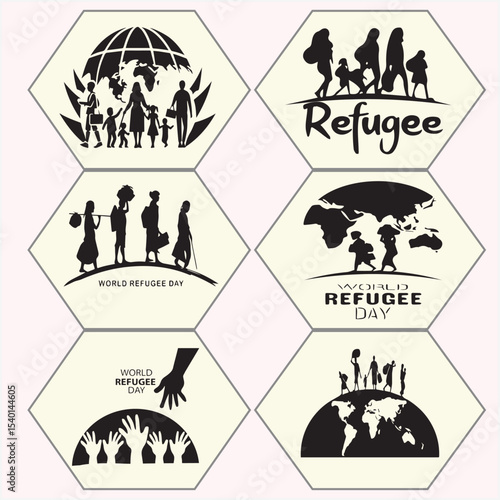 refugee vector set seven