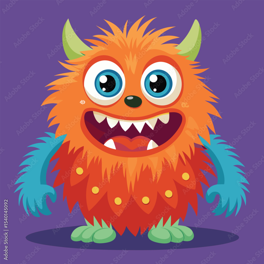 Isolated Funny Furry Monsters Graphic Set with Colorful and Playful Designs Isolated Funny Furry Monsters Graphic Set with Colorful and Playful Designs